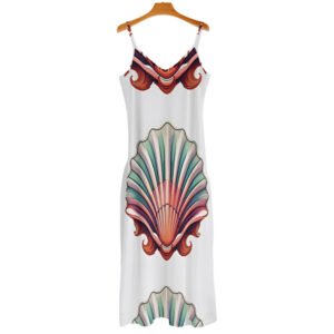 Stunning Sea Shell Sling Ankle-Length Dress – Elegant Coastal Style
