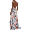 LuckeLadybug blush maxi dress for women with backless design and colorful coral print