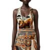 Chic African print dress for women with racerback design and vibrant tribal patterns