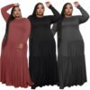 Loose Fit Maxi Dress Plus Size Comfy Stylish 4 Loose Fit Maxi Dress Plus Size Comfy Stylish Loose fit maxi dress plus size in rust, black, and charcoal colors with long sleeves and tiered skirt