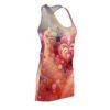 LuckeLadybug women's abstract heart dress racerback style with vibrant pink and red swirl patterns