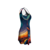 Luckeladybug women's cosmic fashion dress flare style with vibrant space-themed print