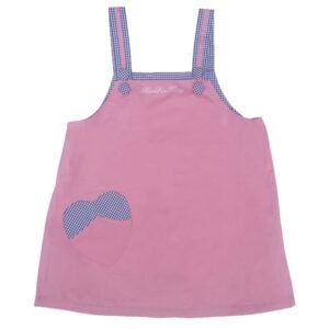 LuckeLadybug pink gingham strap jumper with heart pocket radiation proof maternity dress for expectant moms
