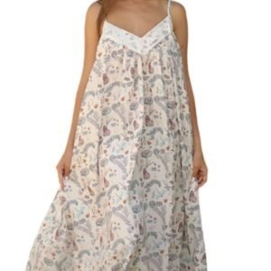 LuckeLadybug simple floral sundress for women with spaghetti straps and flowy design