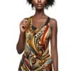 abstract African print dress racerback style