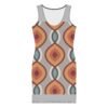 LuckeLadybug patterned bodycon dress online with retro geometric design and sleeveless cut